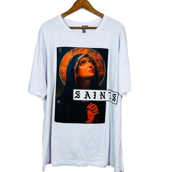 Asos Virgin Mary Saints Graphic Tee Short Sleeve - 3XL - Picture 1 of 4